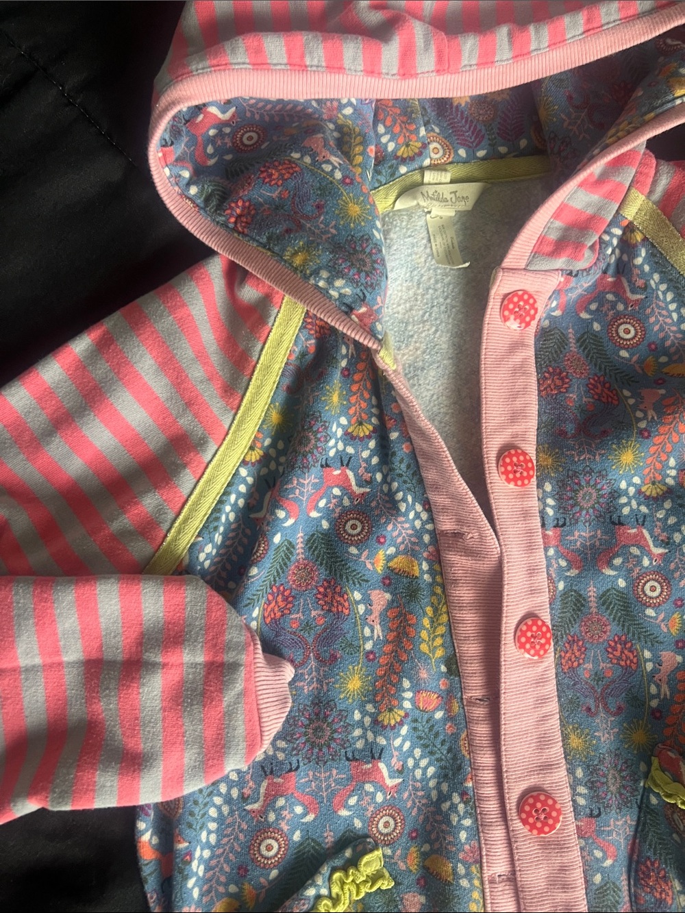 Matilda Jane Pink & Blue Floral Fox Hooded Cardigan